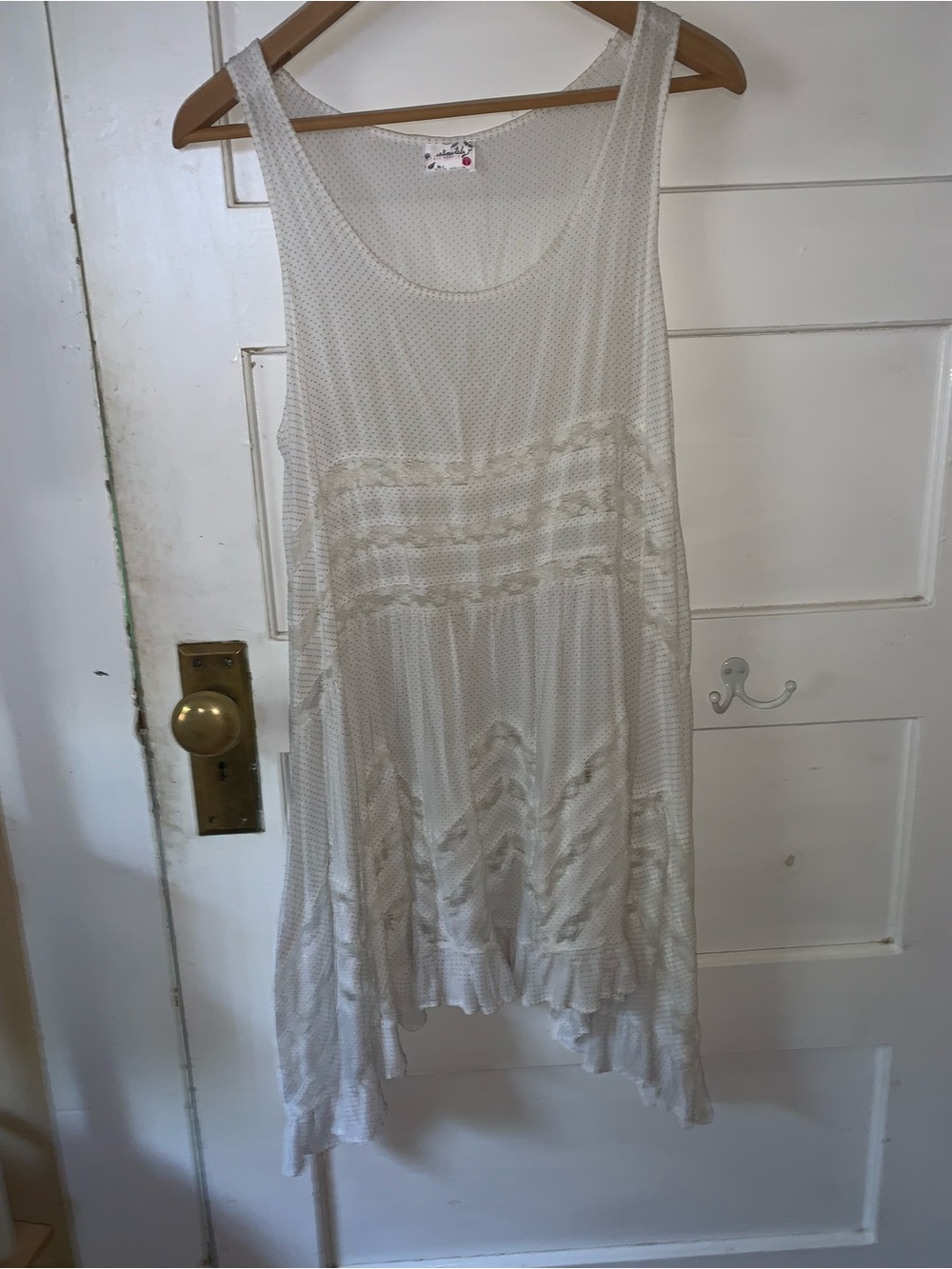 Free People Cream Asymmetrical Sleeveless Maxi Dress